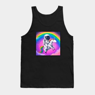 Astronaut Riding Rainbowcorn Tank Top